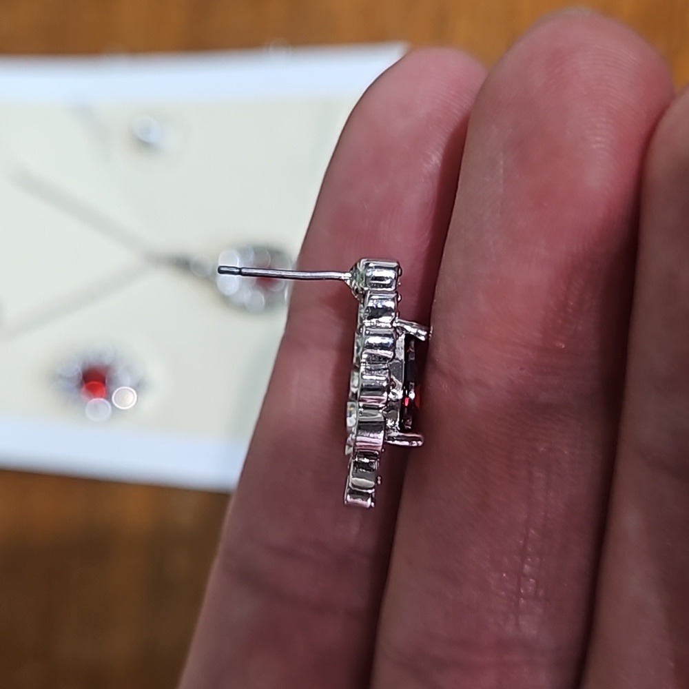 Pear Shaped Created Ruby And Diamond Necklace And… - image 5